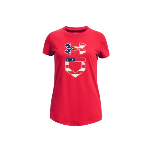 Under Armour Freedom Детская одежда Freedom Softball Короткий рукав T-рубашка Красный Детский