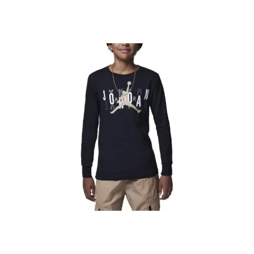 Джордан Scramble Длинный рукав Т-рубашка Детская Черная