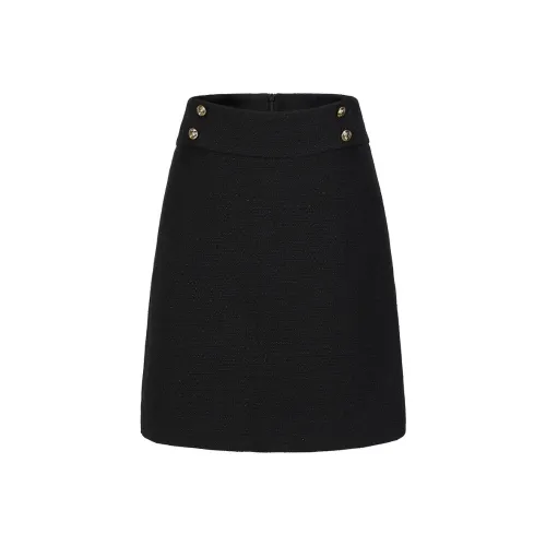 JZ. ANNAKRO Повседневные короткие юбки Женские Без рисунка Черный