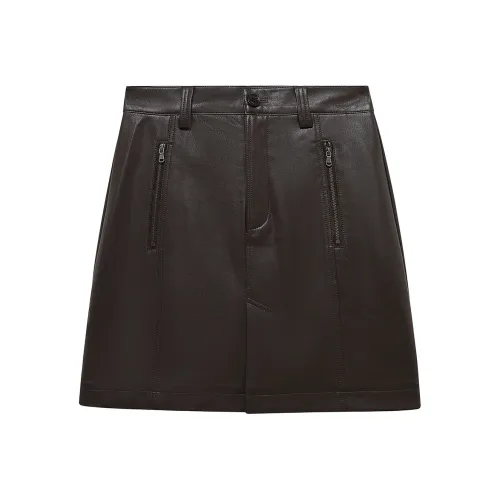 NANS STUDIO Кожаные короткие юбки женские