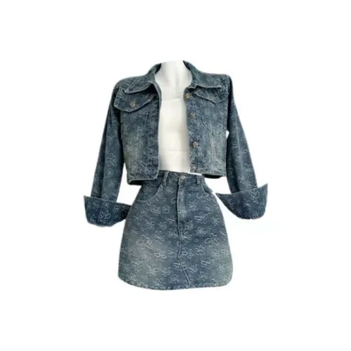 DOSOHEB Комплект с юбкой Женские Джинсовый