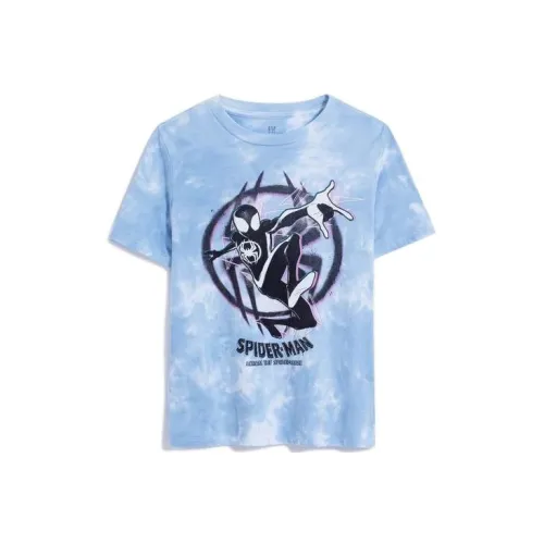 GAP X Marvel Co Брендированная Серия Рубашка Синяя Tie Dye Детская