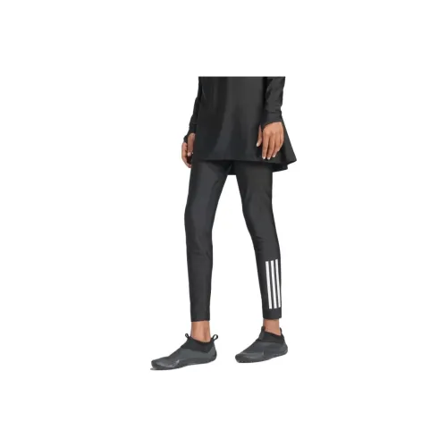 Adidas 3 Stripes Swim Leggings Swimwear Women's Black