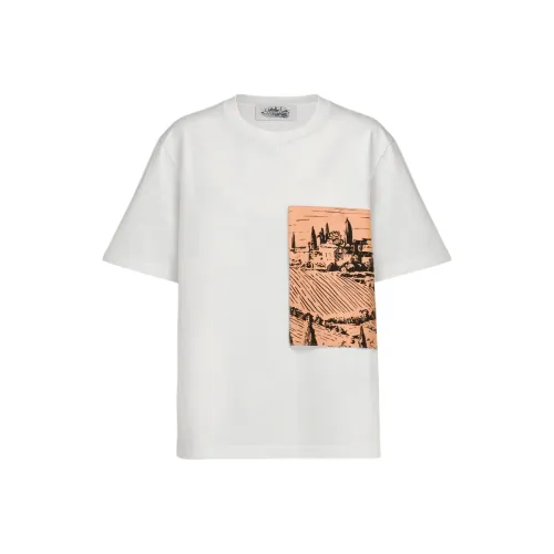 Ferragamo FW25 Рукав с оборванным плечом T-рубашка Женская Абрикос