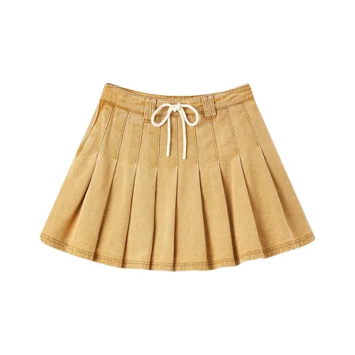 LEDIN Имбирно-желтая женская джинсовая короткая юбка