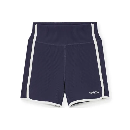 Безшовный крой, темно-синий, женские спортивные шорты