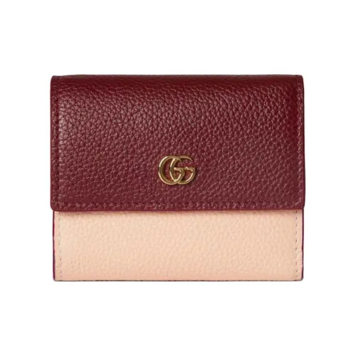GUCCI GG Marmont Кожа Кошелек Мини Женский Красный Розовый