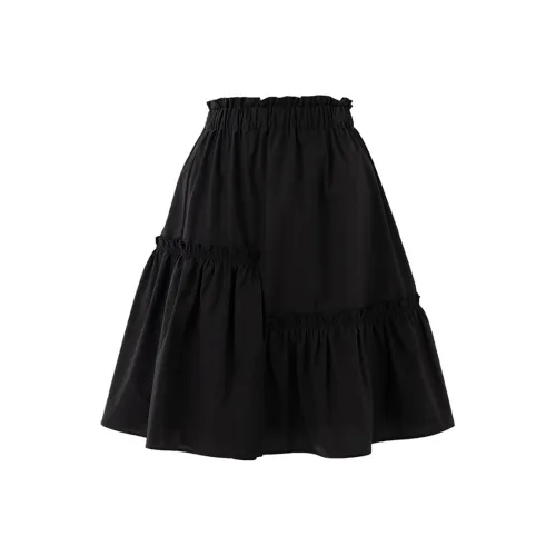 SOON FLOWER Лето Повседневные Короткие Юбки Женские Черный