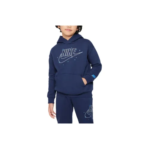Nike Толстовка Sportswear SHINE Флис Пуловер Толстовка Морской синий Детский