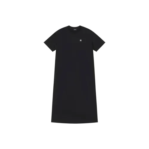 Mlb Base Logo New York Yankees Basic Collection SS25 Короткий рукав Платье Женское Черное