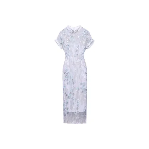 JINYE ORIENTAL Seedlings Are Зеленый Женские Ципао