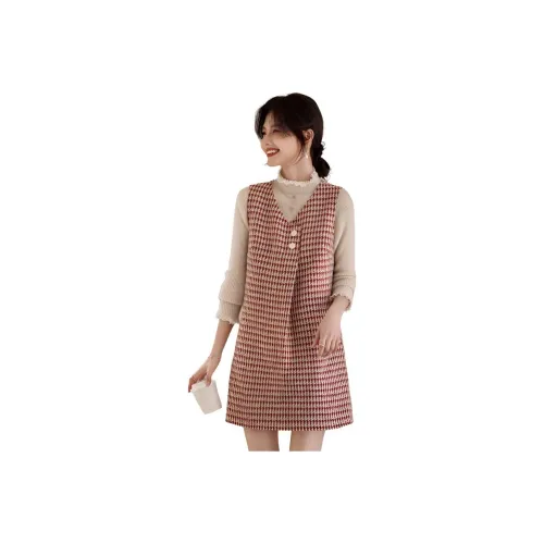 Still quiet Красный+Бежевый Женские Комплекты с юбкой