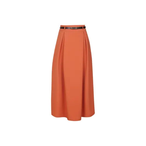 Anmani Повседневный Длинный Юбка Женская Карамельно-Оранжевый