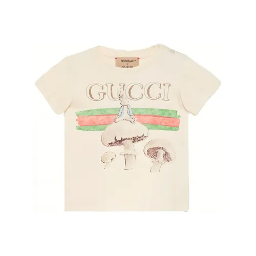 GUCCI T-рубашка 2024 Kids Early Spring Collection Серый Белый Infant и Toddler