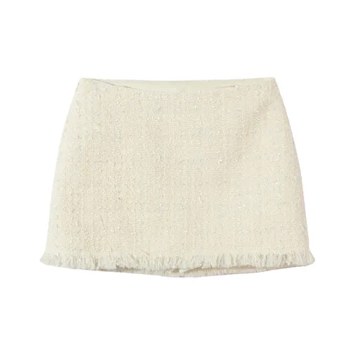 Ouyang Повседневные короткие юбки Женские Шампанское Бежевый