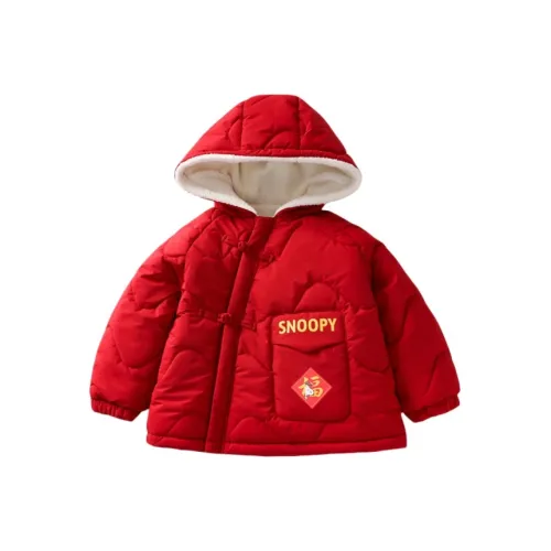 SNOOPY Хлопковый пуховик Красный для детей 3-7 лет
