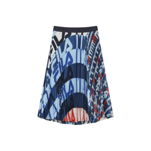 FILA Повседневный Длинный Юбка Женские Синий