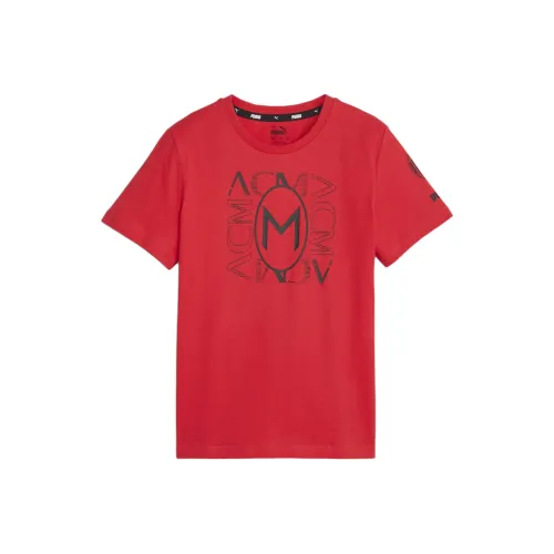 PUMA T-рубашка с принтом FTBLCORE AC Milan для детей и подростков красная