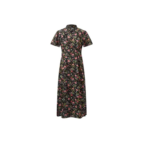 GOELIA Чхонсам Женская Летняя Ночь Rose Garden С принтом