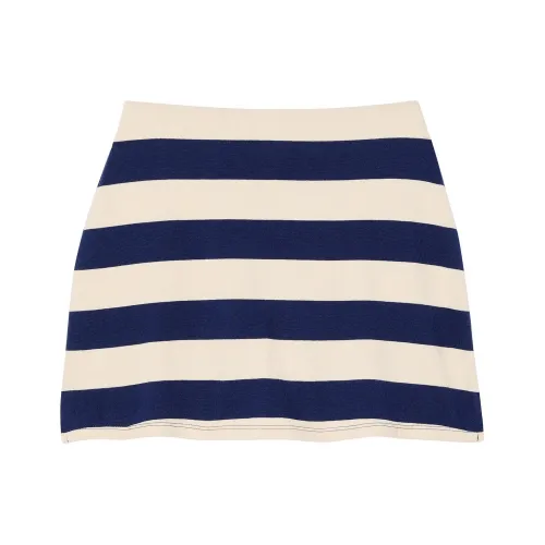 Victoria's Secret Полуночный синий Stripe/Полночь Морской Полосы Женские Повседневные короткие юбки