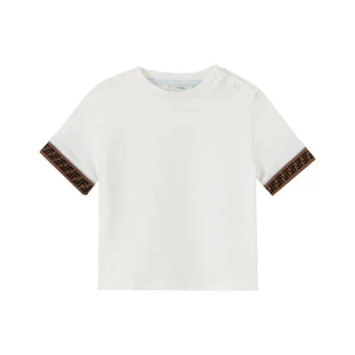 FENDI T-рубашка SS24 Детская одежда Белый Infant и Toddler