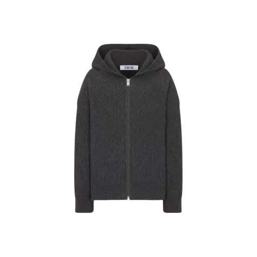 DIOR Куртки и пальто Детская одежда Кардиган на молнии с капюшоном Черный Детский