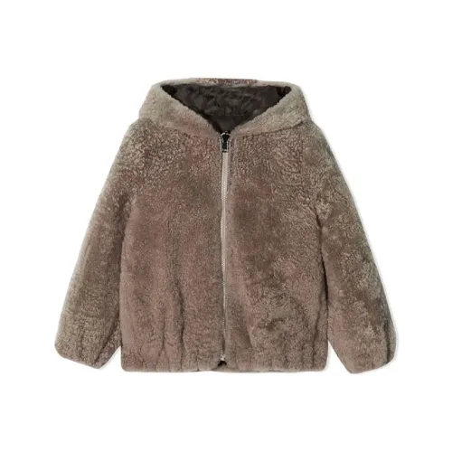 BRUNELLO CUCINELLI Коричневый Kids Натуральный и искусственный мех