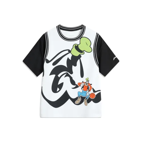 LINING YOUNG X Disney T-Shirt Стандартный Белый Черный Детский