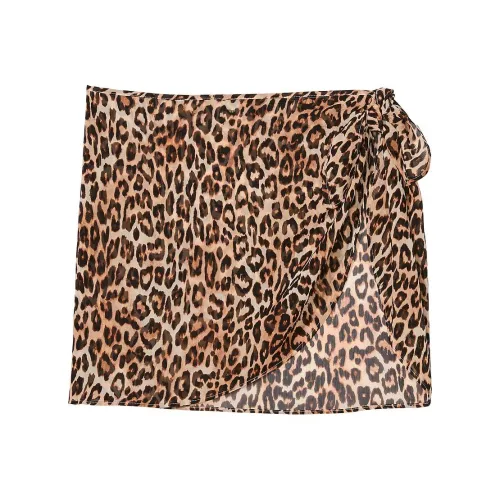 Victoria's Secret Шimmer Mini Sarong Coverup Леопард Платья и Юбки для плавания Женские с Леопардовым принтом