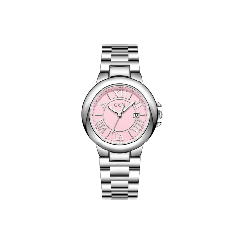 GEDI Кварцевый механизм ремешок из нержавеющей стали женские часы розовый циферблат