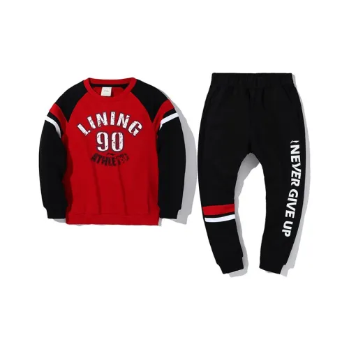 LINING YOUNG Sports Life Collection Умеренный Повседневный Спортивный Одежда Весенний Осенний Детский Красный Черный Стандартный Черный