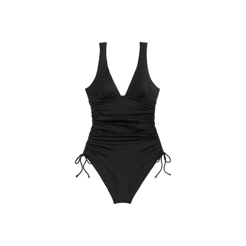 Victoria's Secret Ruched Plunge One-Piece Купальник Черный One-Piece Купальник Женские Черный