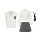 Set (Жилет + Юбка + Рубашка + Галстук)