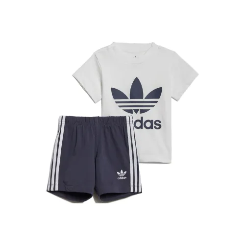 Adidas Originals Повседневная спортивная одежда Trefoil Белый синий для детей 3-7 лет