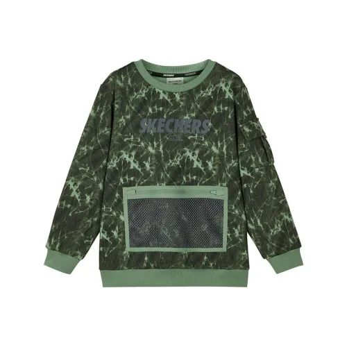 Свитшот Skechers Спорт и отдых The Сад IS Full OF Камень Узоры На Зеленом Фонде Детский