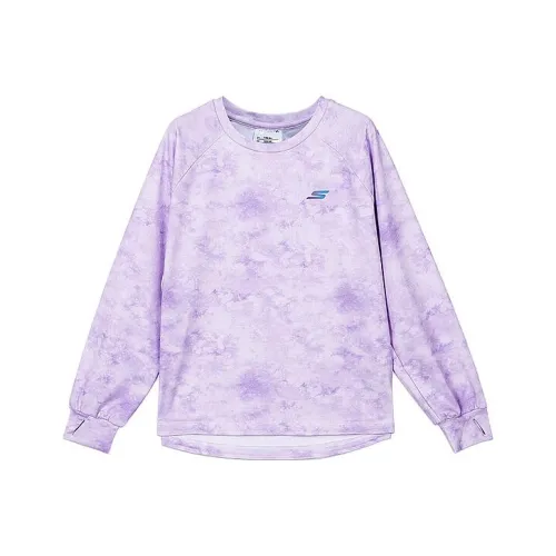 Skechers Comfort Sports and Leisure Series Туманно-фиолетовый Полный принт/03HH Kids T Рубашки