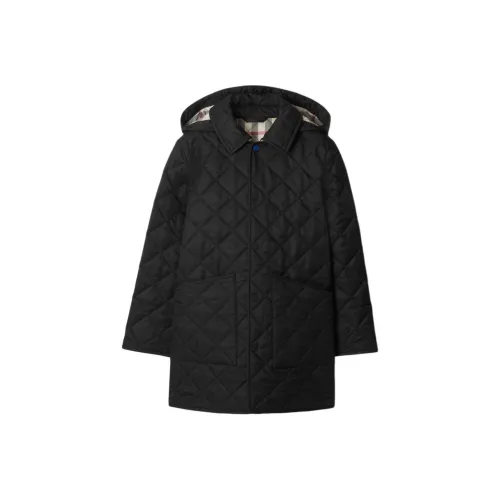 Burberry Хлопковый пуховик FW24 Черный Детский
