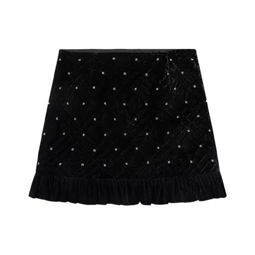 Ouyang Повседневные короткие юбки Женские Galaxy Black