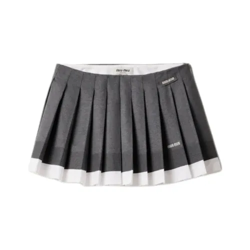 MIU MIU Белая Женская Повседневная Короткая Юбка