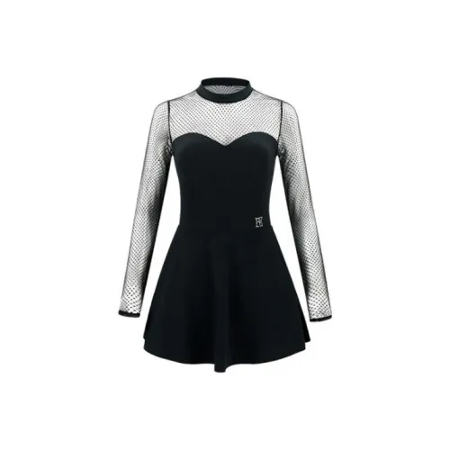 BALNEAIRE Малое черное платье Ночной черный Женские платья и юбки для плавания