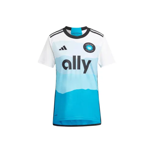 Adidas Charlotte FC 24 25 Дом Джерси Футбол Джерси Фанатская версия CHARLOTTE Дом Женская Белая
