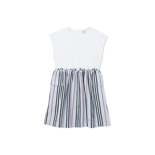 Burberry Синий с Белым Lettering Платья для Детей