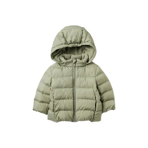 UNIQLO Хлопковый пуховик Шалфейно-зеленый Детский