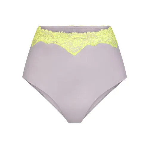 SKIMS Кружево Плавание HIGH WAISTED Full Brief Плавки Женские Chrome Chrome Покрытый Цвет