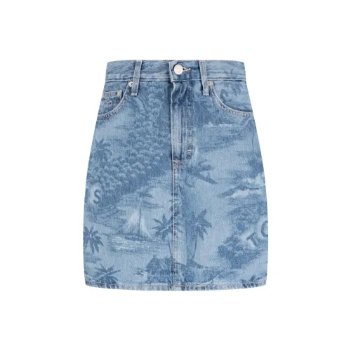Tommy Hilfiger Джинсовые короткие юбки Женские Джинсовый синий
