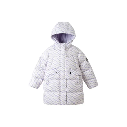 Annil Пуховик Фиолетовый Белый Цветочный Подростки