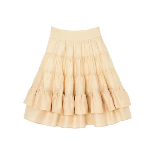 Sandro Повседневный Длинный Юбка Женская Бежево-Желтая