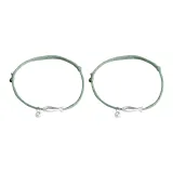 Браслет с подвеской в виде рыбки кои, колокольчик, шнурок - зеленый (1 пара)