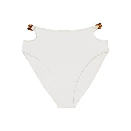 Victoria's Secret Цепочка Линк Высокая Талию Full Покрытие Бикини Низ CW Плавки Женские Кокосовый Белый