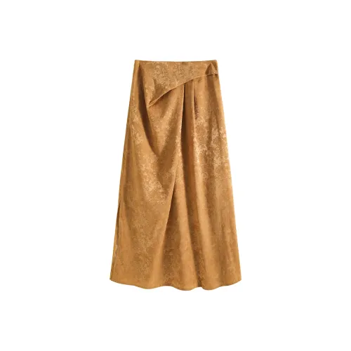 SS24 Повседневная длинная юбка женские Golden кофе